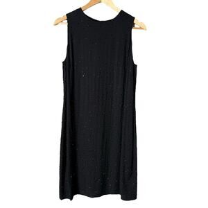 NWT The Works Saks Fifth Avenue Silk Beaded Sequin Cocktail Dress in Black, Sz 8